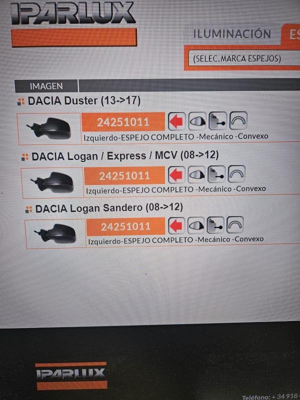 [46133819536] Retrovisor izquierdo - Dacia Logan II (0.9 Tce (90 cv)) (2012)